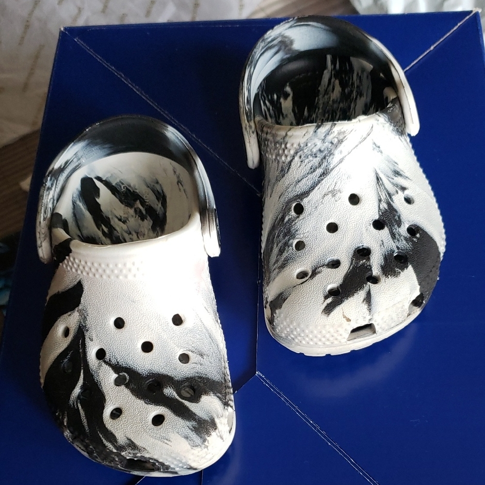 CROCS Kids Black and White Sandals